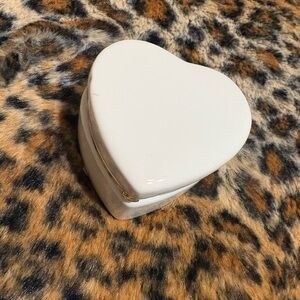 Heart-Shaped White Ceramic Box